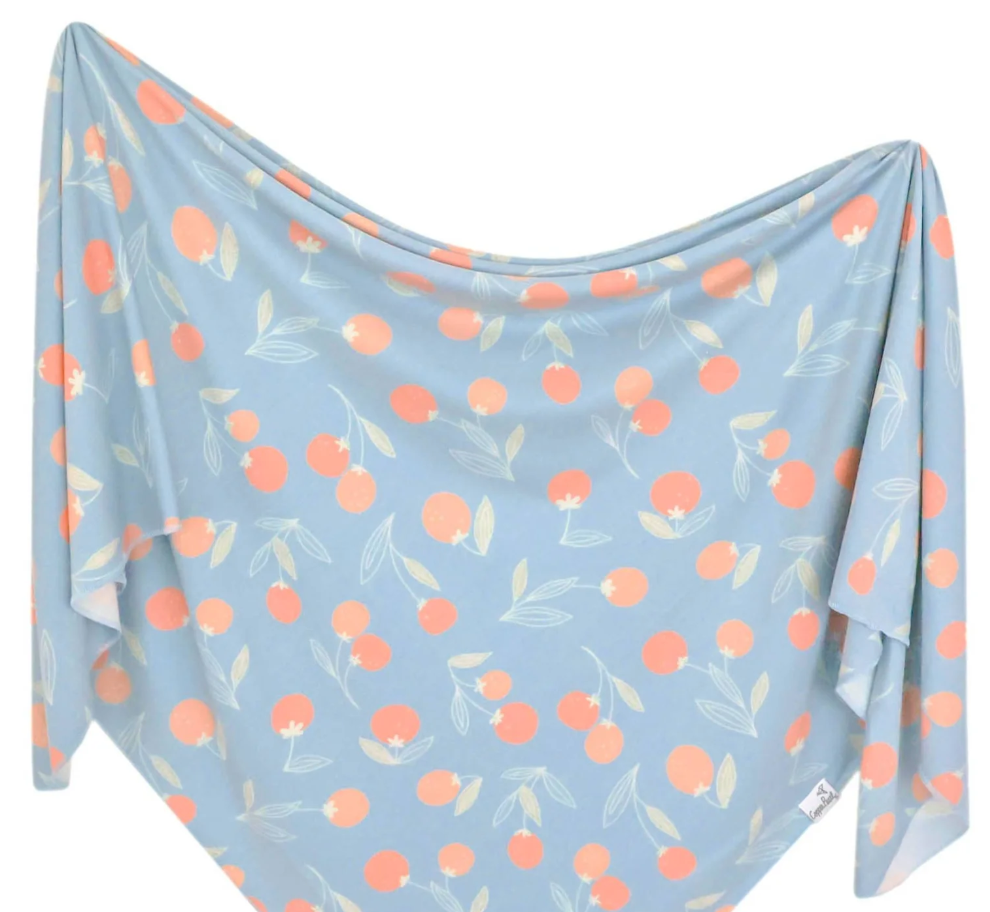 Knit Swaddle Blanket- Clementine - Copper Pearl