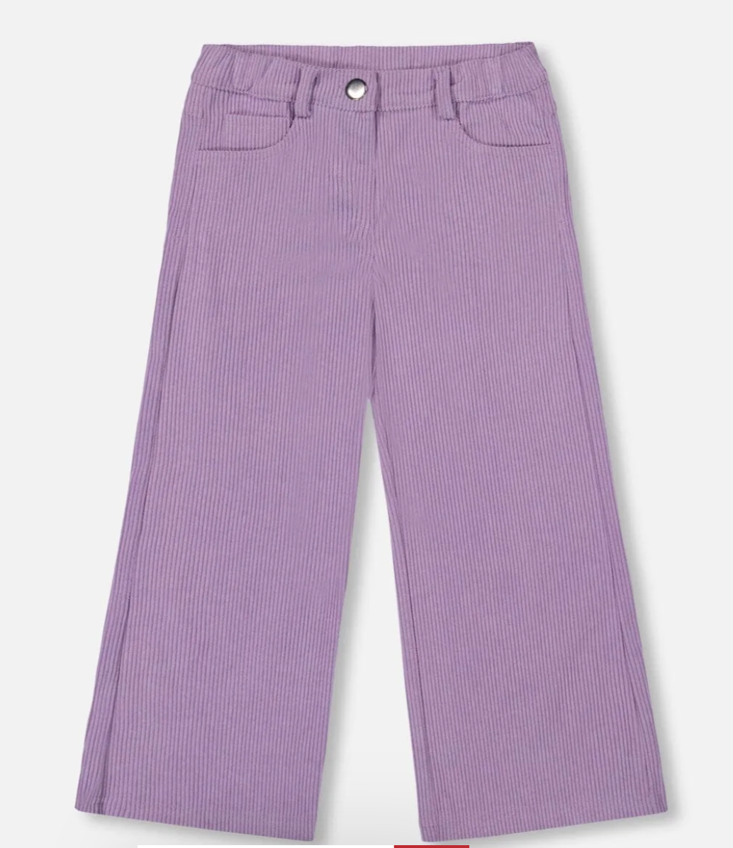 Wide Leg Corduroy Pants Lavender - Deux Par Deux