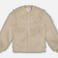 Short Faux Fur Coat Beige - Deux Nar Deux