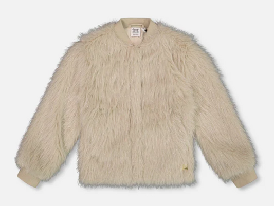 Short Faux Fur Coat Beige - Deux Nar Deux