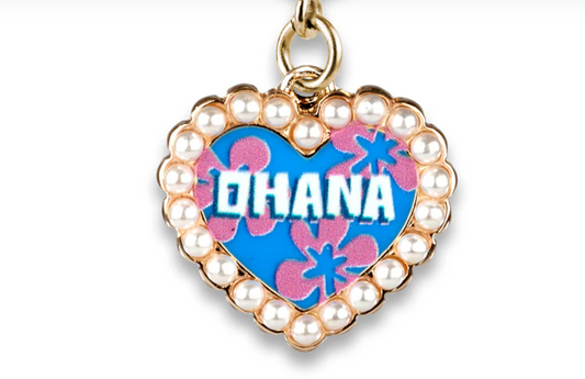 Gold Ohana Pearl Heart Charm