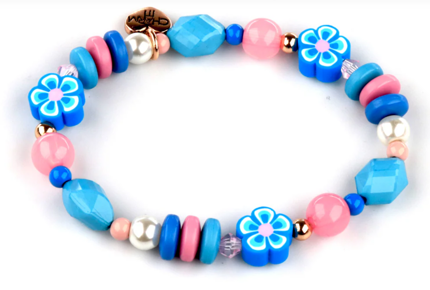 Gold Stitch Stretch Bead Bracelet