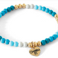 Gold Aqua Stretch Bead Bracelet