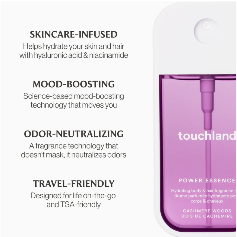 Cashmere Woods Power Essence Body & Hair Fragrance Mist - Touchland
