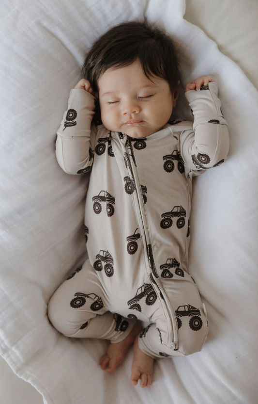 Bamboo Zip Pajamas | Monster Truck - Forever French