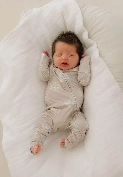 Bamboo Zip Pajamas | Excavator - Forever French