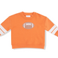 Cozy Drop Sleeve Sweatshirt with Varsity Stripes- Orange - Angel Dear