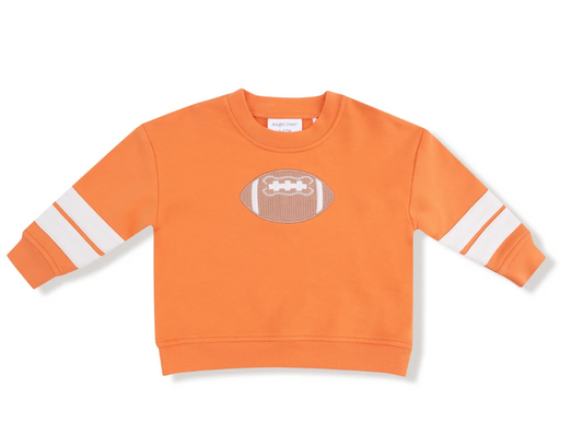 Cozy Drop Sleeve Sweatshirt with Varsity Stripes- Orange - Angel Dear