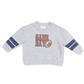 Cozy Drop Sleeve Sweatshirt with Varsity Stripes- Grey - Angel Dear