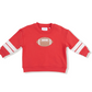 Cozy Drop Sleeve Sweatshirt with Varsity Stripes- Red - Angel Dear