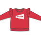 Ruffle Megaphone Sweatshirt- Red