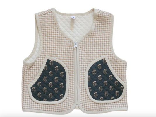Quilted Vest-Vichy Check - Remington Road Kids