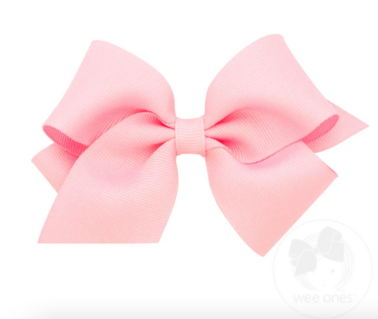 Small Classic Grosgrain Hair Bow- Light Pink