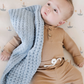 Waffle Knit Mini Blankets- Blue Jay