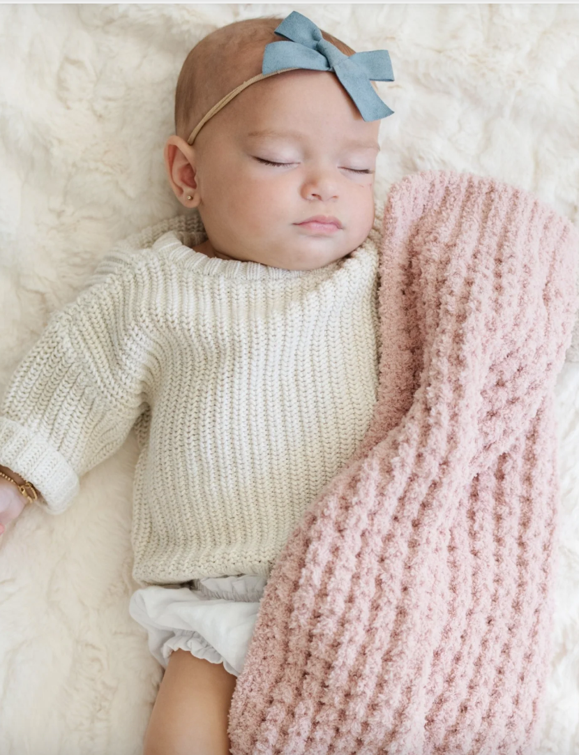 Waffle Knit Mini Blankets- Rosette - Saranoni