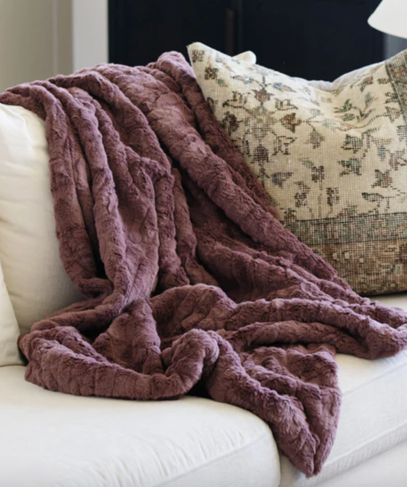 Lush Throw Blanket- Dusty Mauve - Saranoni