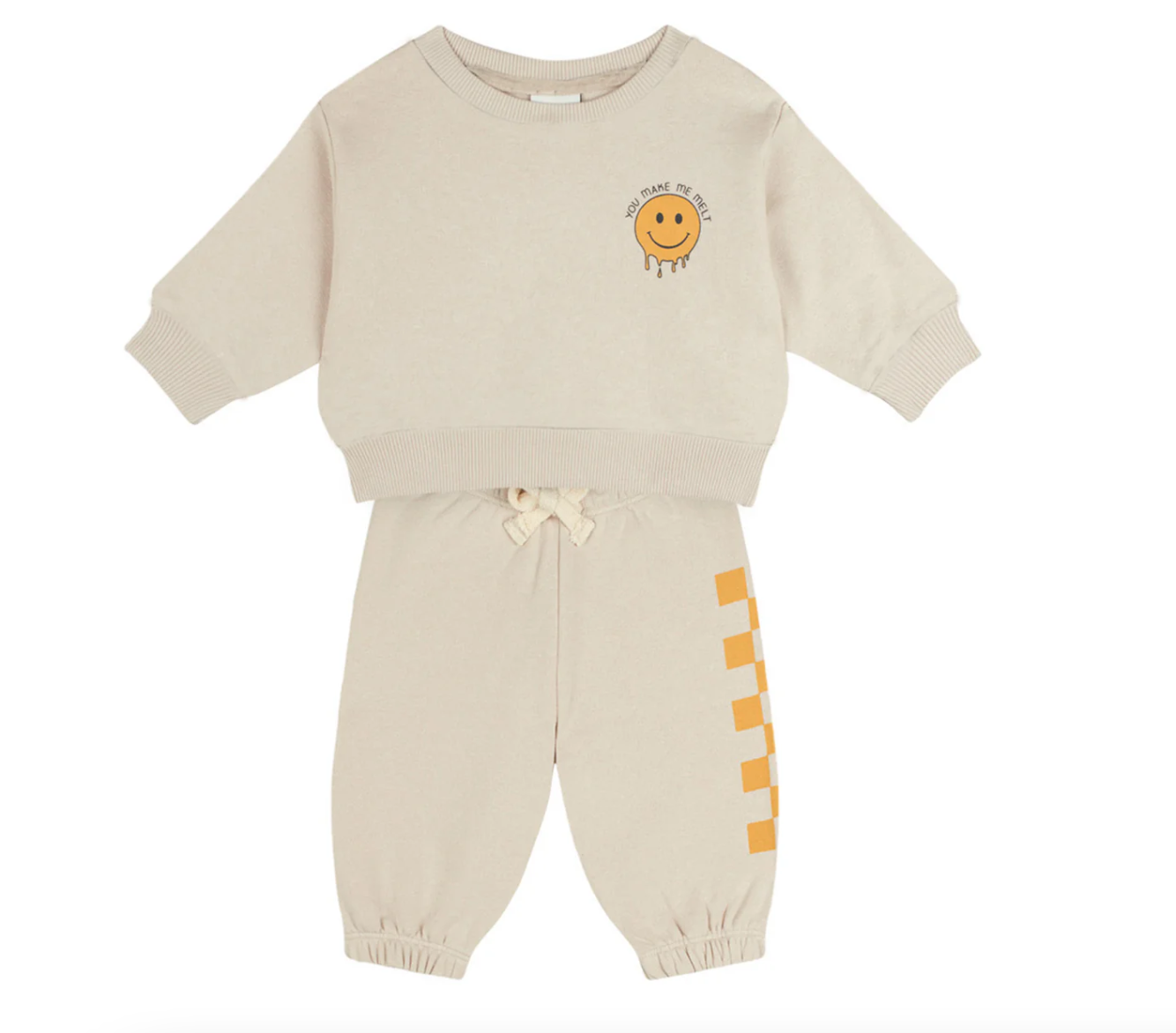 Smiley Sweatshirt Pants Set - Antebies