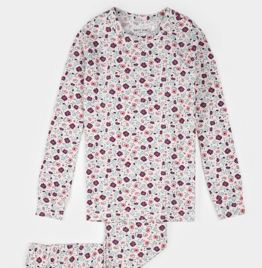 Poppy Floral Beige Modal Jersey PJ Set