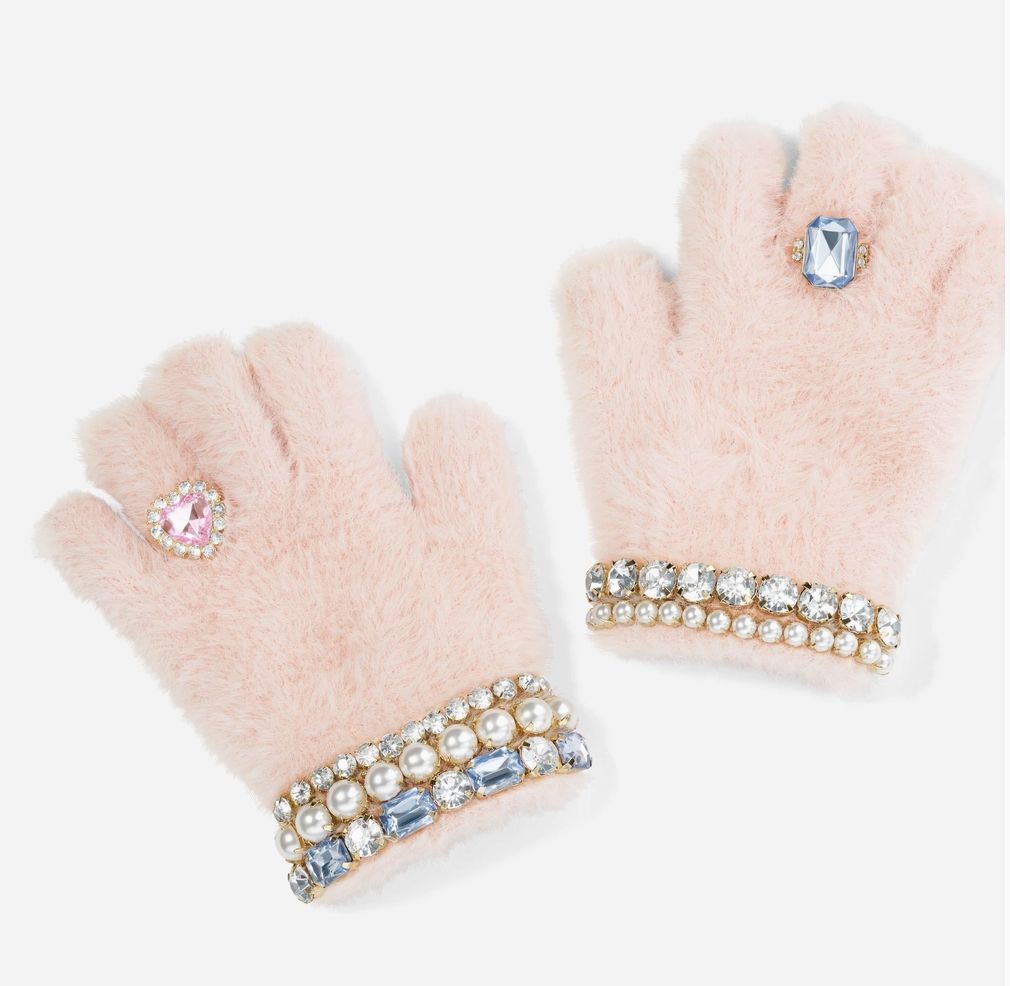 Cotton Candy Jeweled Gloves