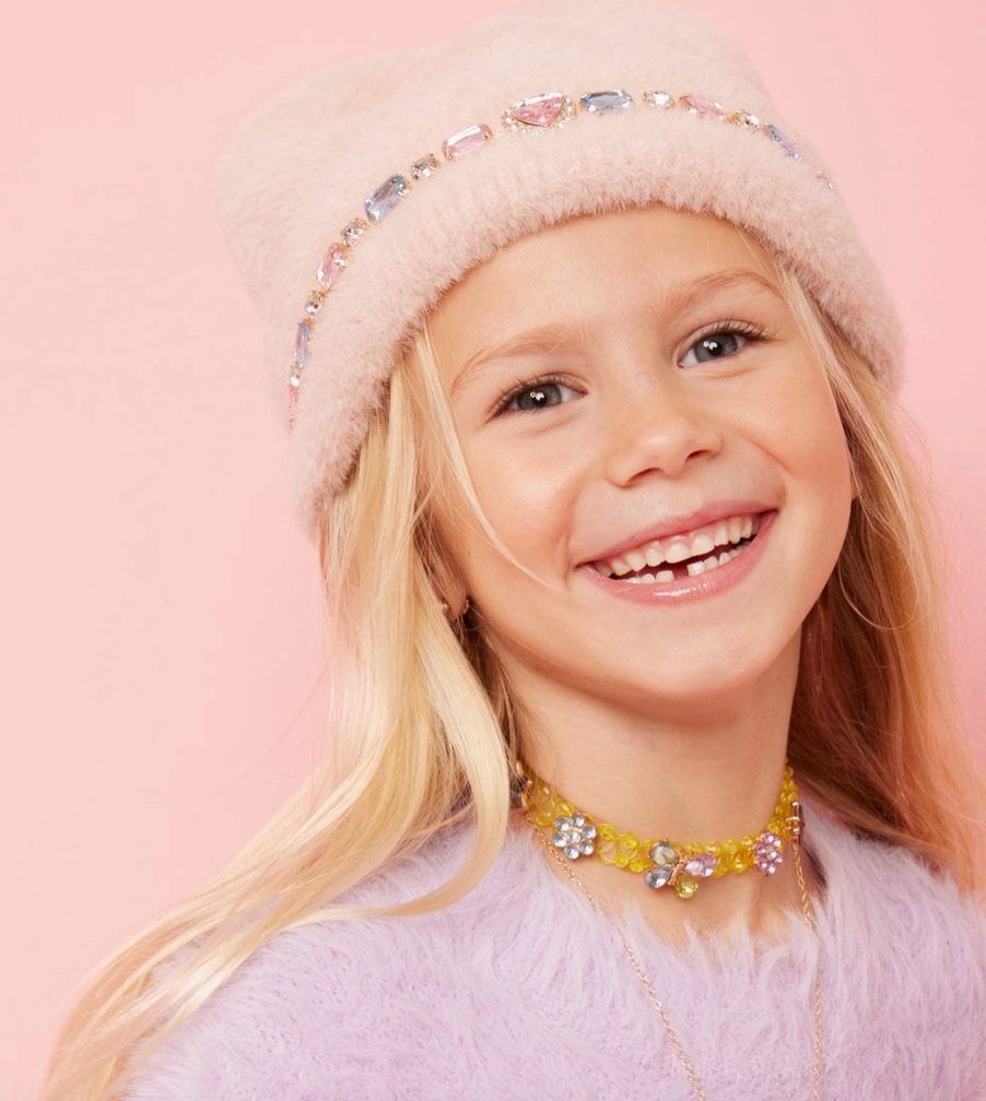 Cotton Candy Jeweled Beanie