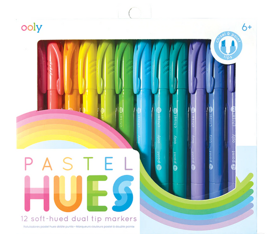 Pastel Hues Dual Tip Markers - Set of 12