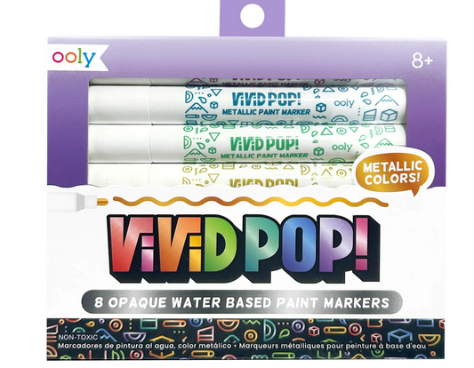 Vivid Pop! Water Based Paint Markers - Metallic - Set of 8