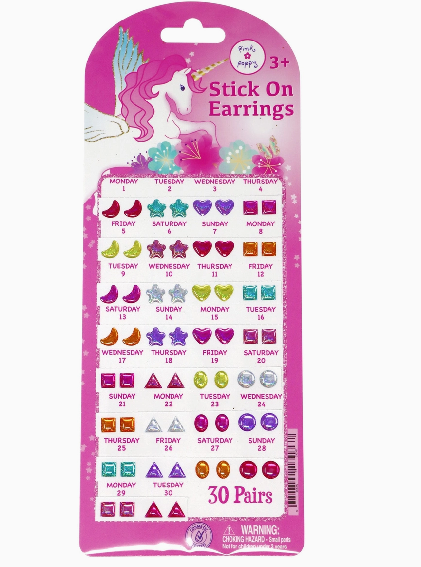 30 Pairs Dreamy Unicorn Stick On Earrings