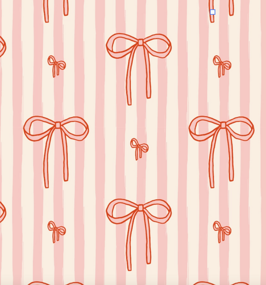 Bow Stripe - Footy Pajamas - Bamboo