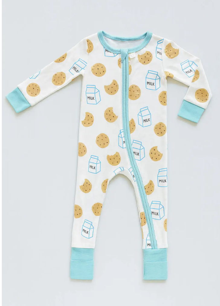 Baby Bamboo Footie Pjs - Milk & Cookies