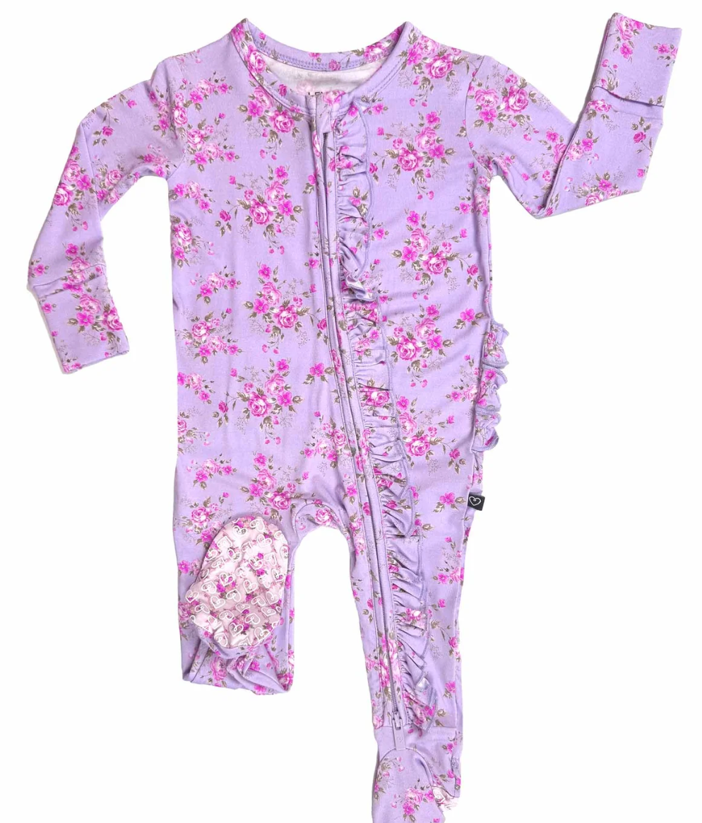 Sylvie Ruffled Zippered Footie - Lev Baby