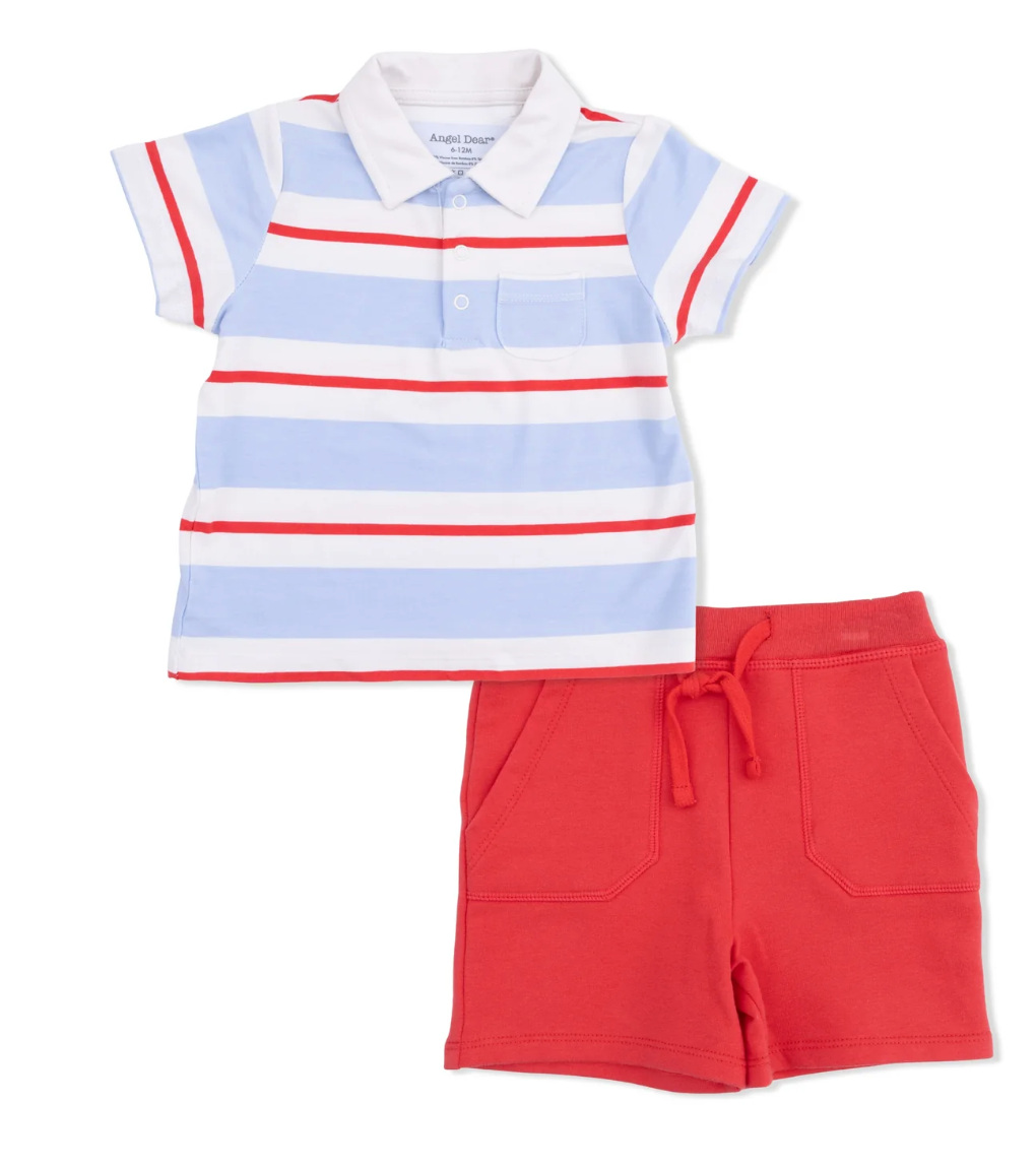 Polo with Everyday Short - Preppy Rugby - Angel Dear