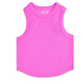 Pretty Pink Cropped Ribbed Racerback Tank Top