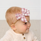 Linen Bow - Mauve Gingham Headband - Lou Lou & Co
