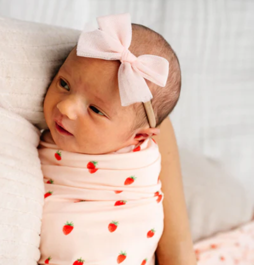 Tulle Bow - Blush Headband - Baby Sweet Pea's Boutique