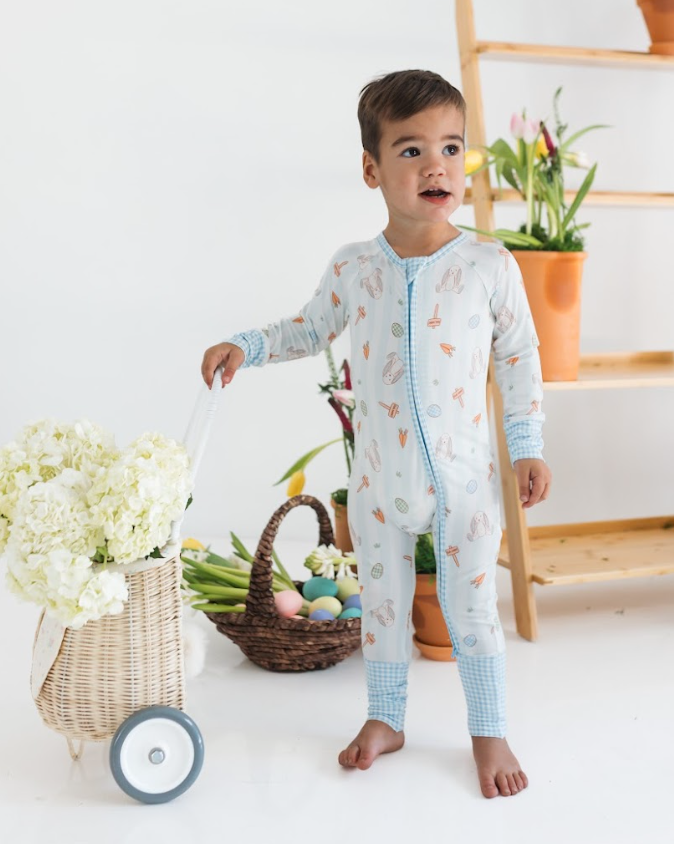 Oliver Rabbit Zipper Romper - Baby Sweet Pea's Boutique