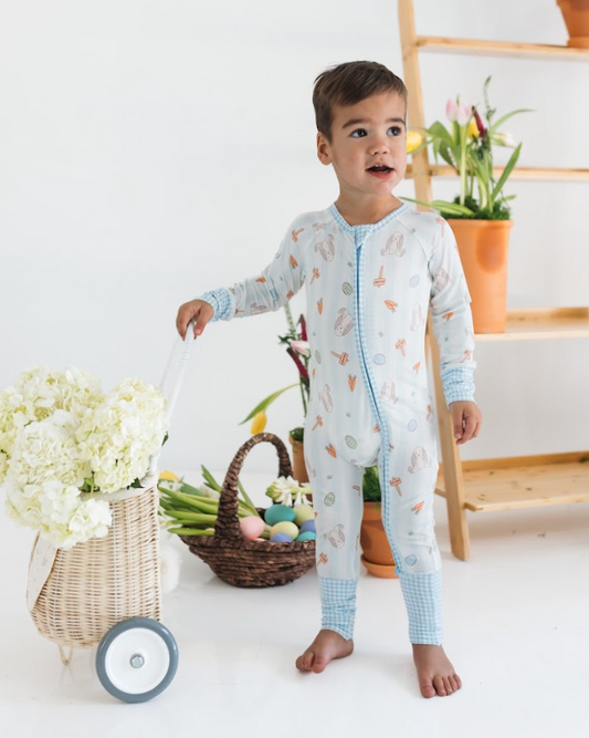Oliver Rabbit Zipper Romper - Baby Sweet Pea's Boutique