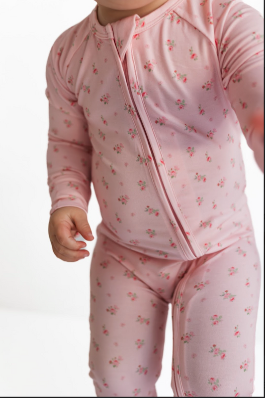 Rosie Floral Zipper Romper - Baby Sweet Pea's Boutique