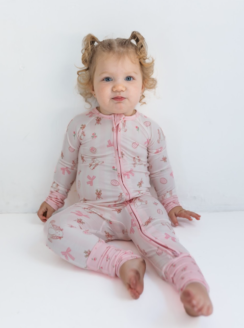 Rosie Rabbit Zipper Romper - Baby Sweet Pea's Boutique