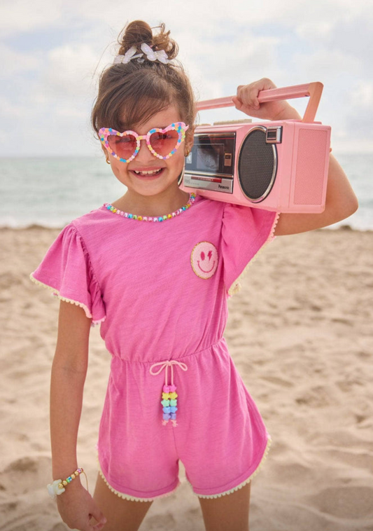 Pink Gems Emoji Romper - Lola and the Boys