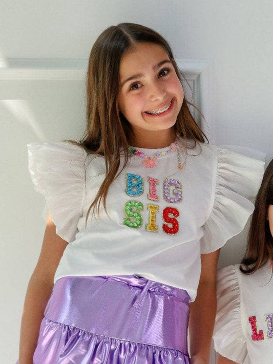 Big Sis Gem Ruffle T-Shirt - Lola and the Boys