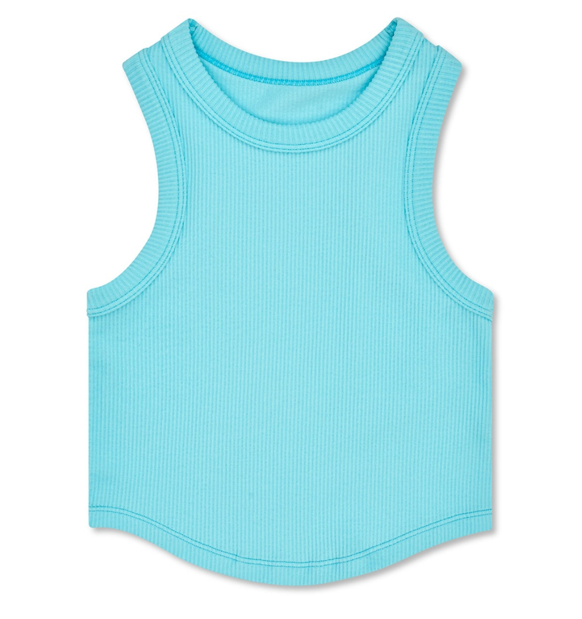 Ice Blue Cropped Racer Back Tank Top - Iscream