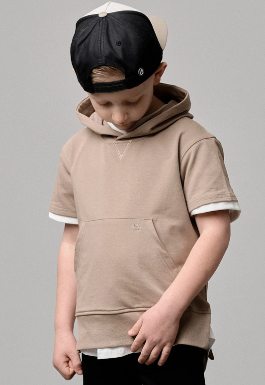 Short Sleeve Hoodie - Driftwood