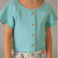 Girl Ruffled T-shirt- Turquoise - Mayoral