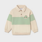Striped Polo Sweatshirt- Green and Ivory - Mayoral