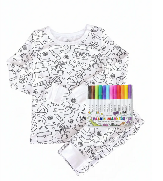Colorable Two Piece Pajama Set | Material Girl