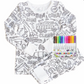 Colorable Two Piece Pajama Set | Construction Zone - Caden Lane