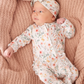 Winnie's Wildflowers Ruffle Zipper Footie - Caden Lane