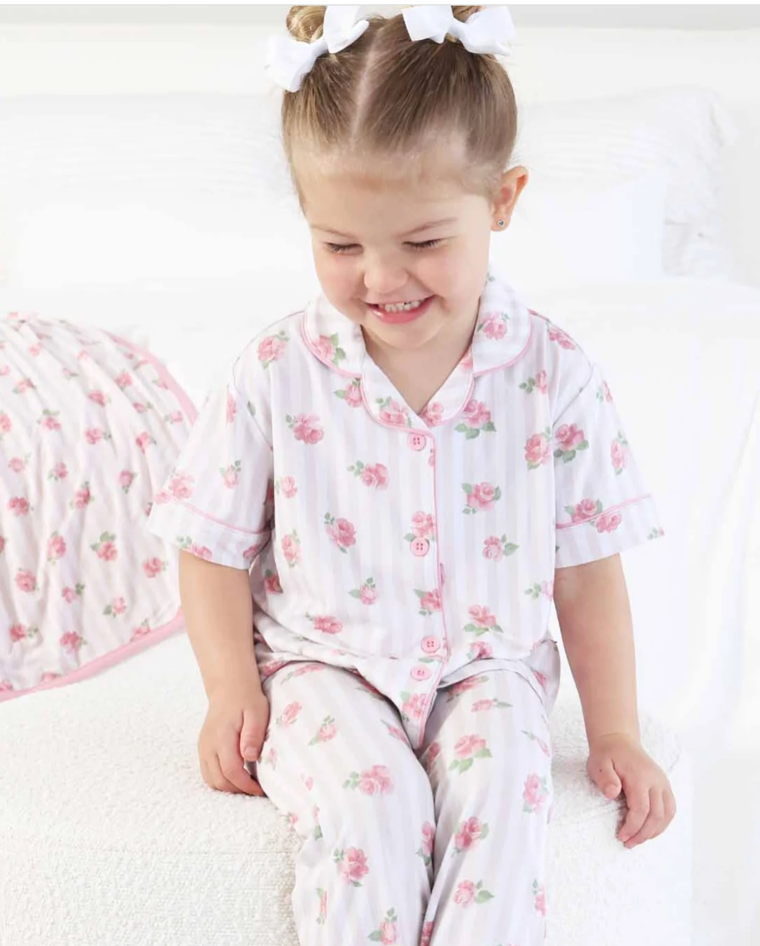 Girl's Two Piece Flare Lounge Set | Rosy & Cozy