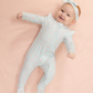 2 Way Ruffle Sleeve Zipper Footie- Tiny Cherry Stripe