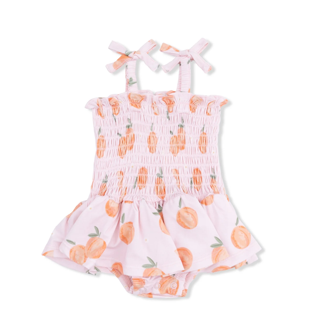 Smocked Bubble with Skirt- Sweet Peach